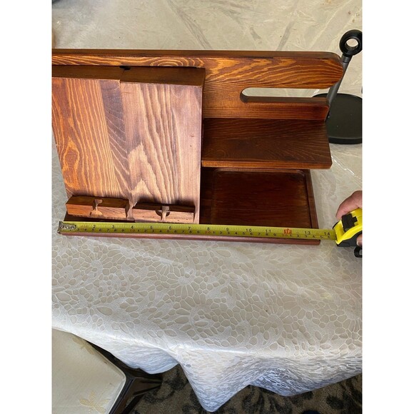 Wood Phone Storge & Organization 2 Phones Wireless Charging Docking Station NWOT - Picture 9 of 12